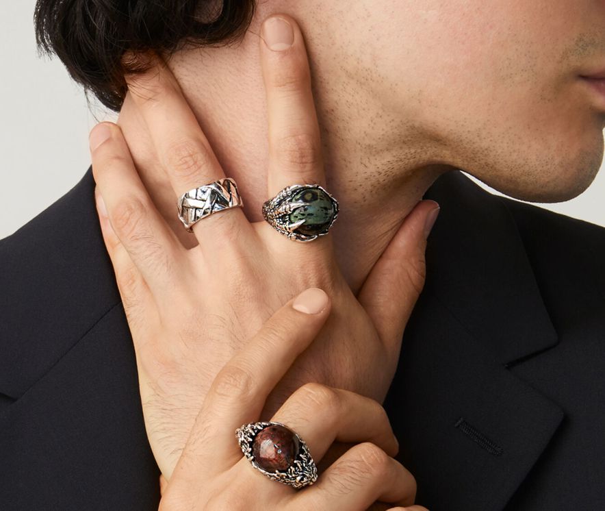 Anello Uomo Giovanni Raspini Argento 925 Artiglio D'Aquila Diaspro Kambaba 11313/22